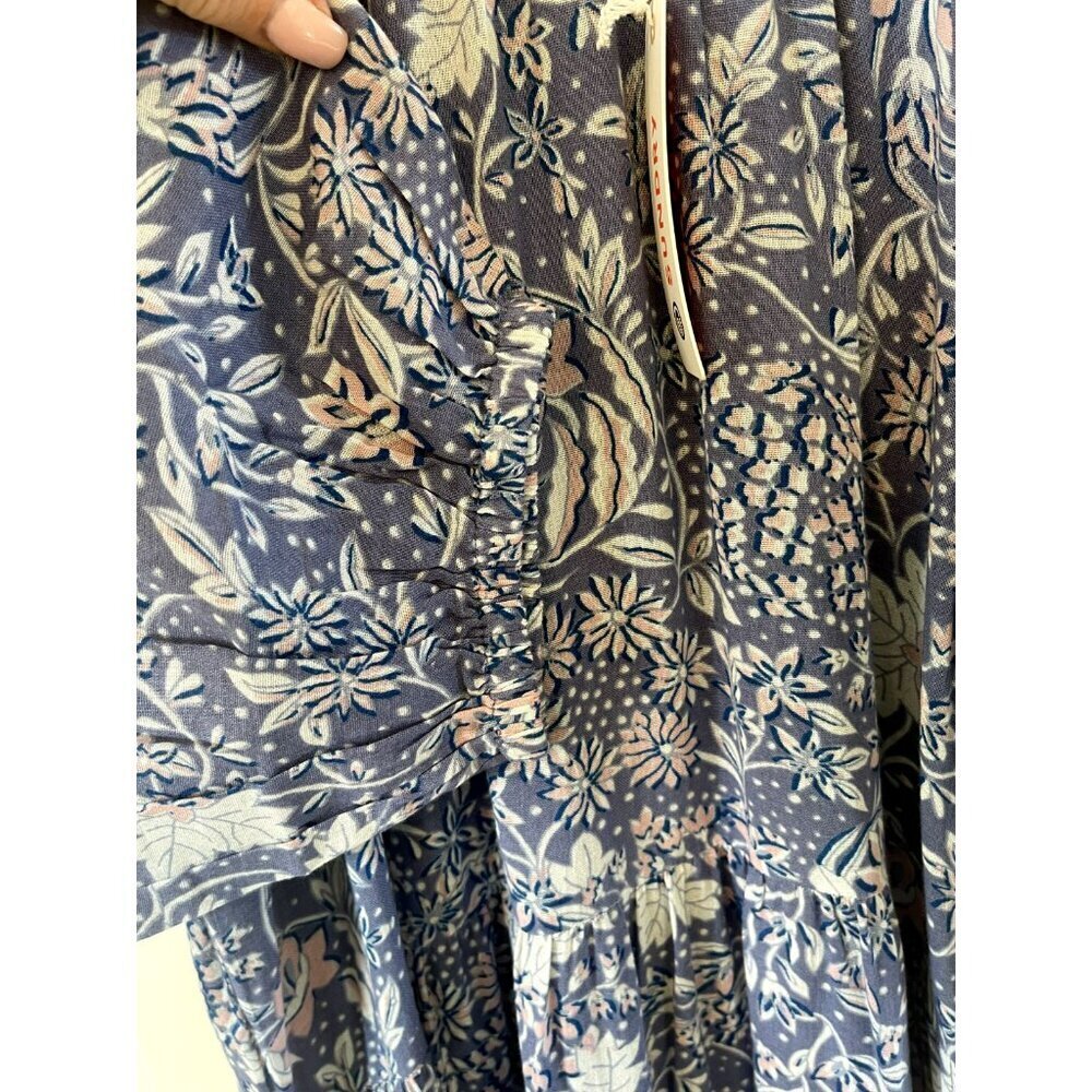 New ANTHROPOLOGIE Sundry Blouson-Sleeve Dress small SIZE 1 Lavender Floral boho - Picture 7 of 7